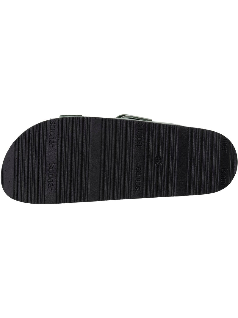 Sandalias plantilla de cuero parche confort everywear tacón  Isotoner Verde claro - Kiabi