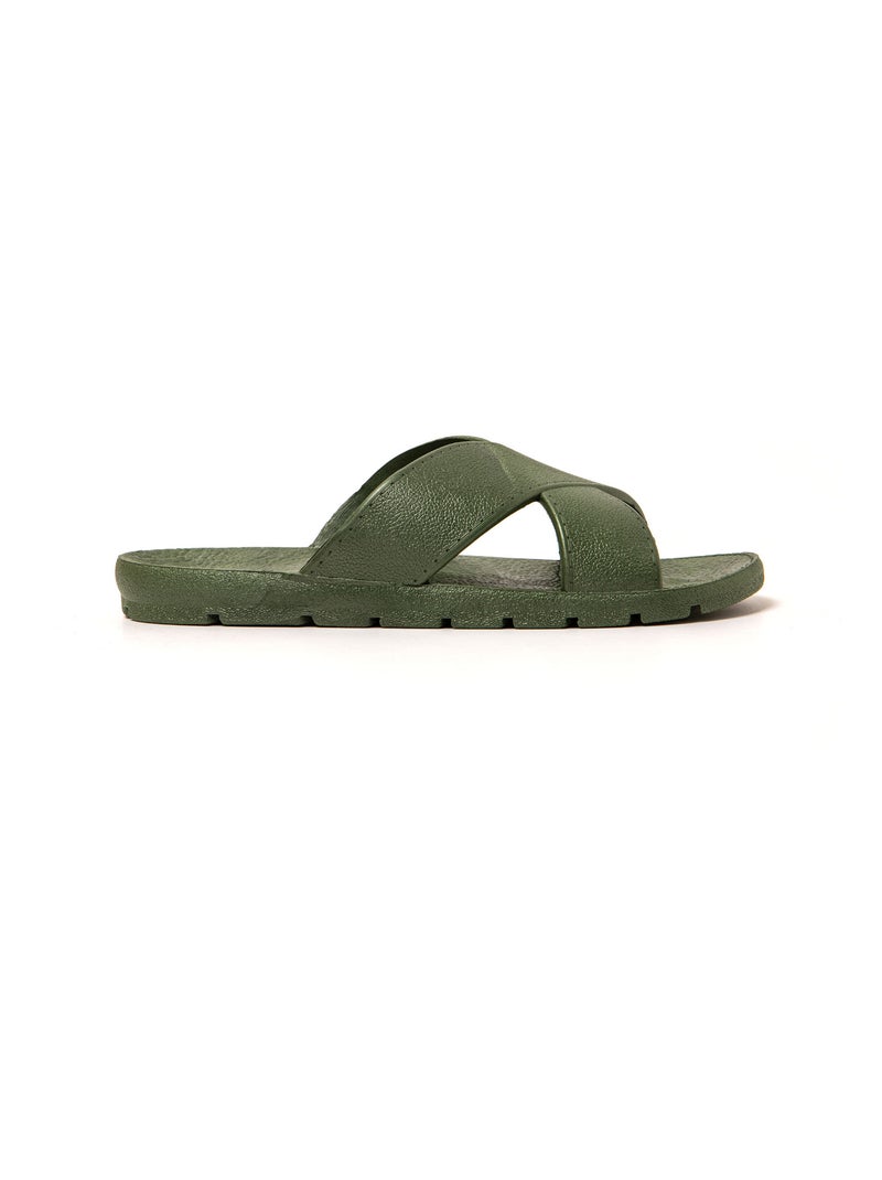 Sandalias playa hombre Brasileras suela goma Verde oscuro - Kiabi