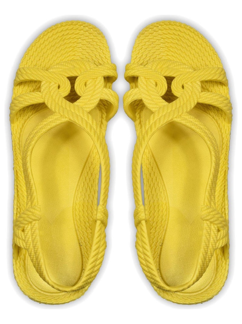 Sandalias playa mujer Brasileras suela goma Amarillo - Kiabi