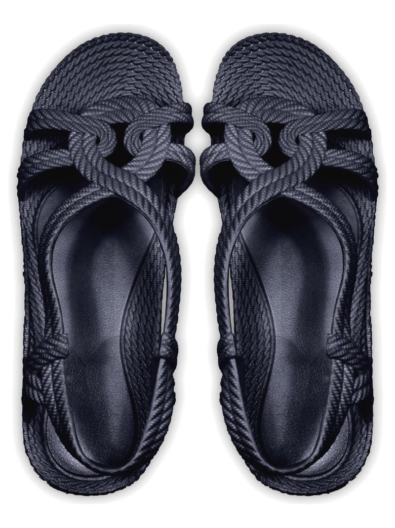 Sandalias playa mujer Brasileras suela goma Azul oscuro - Kiabi