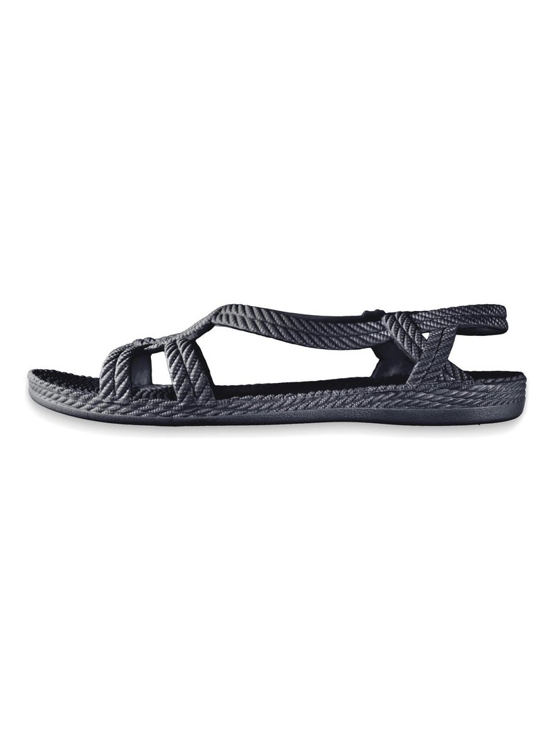 Sandalias playa mujer Brasileras suela goma Azul oscuro - Kiabi