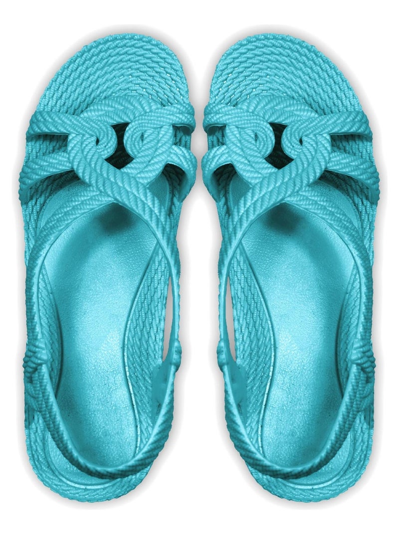 Sandalias playa mujer Brasileras suela goma Azul turquesa - Kiabi