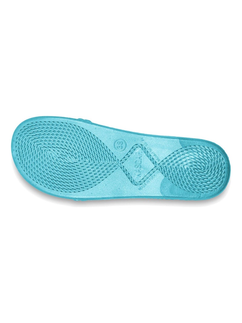 Sandalias playa mujer Brasileras suela goma Azul turquesa - Kiabi