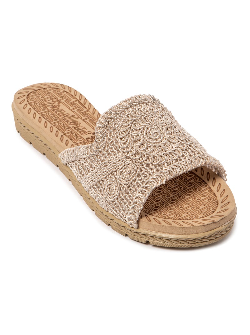 Sandalias playa mujer Brasileras suela goma Beige - Kiabi