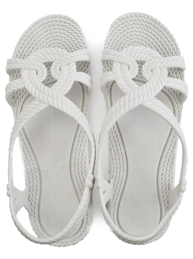 Sandalias playa mujer Brasileras suela goma Blanco - Kiabi