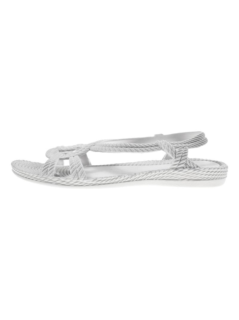 Sandalias playa mujer Brasileras suela goma Blanco - Kiabi