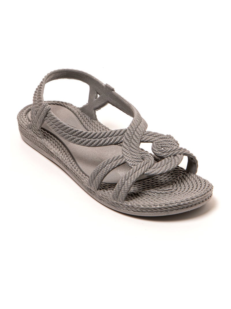 Sandalias playa mujer Brasileras suela goma Gris - Kiabi