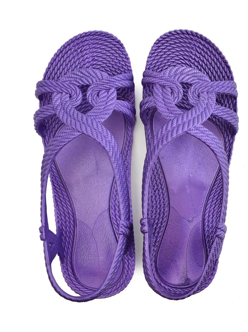 Sandalias playa mujer Brasileras suela goma Malva lila - Kiabi