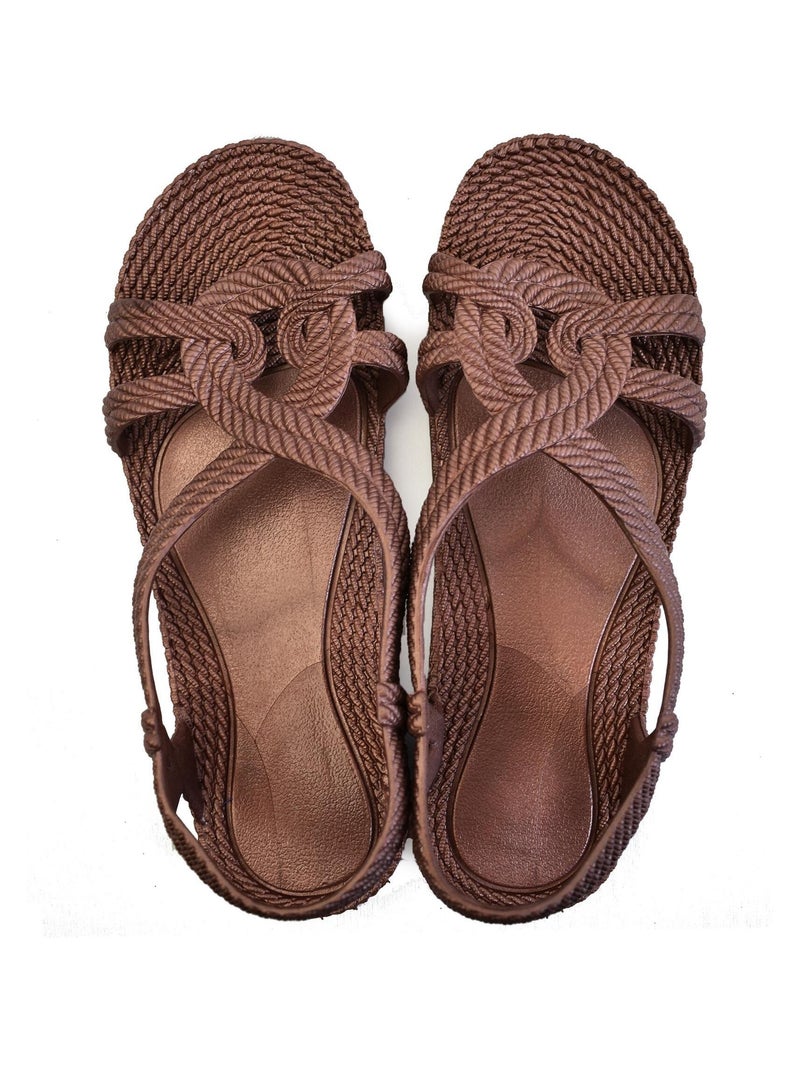 Sandalias playa mujer Brasileras suela goma Marrón - Kiabi