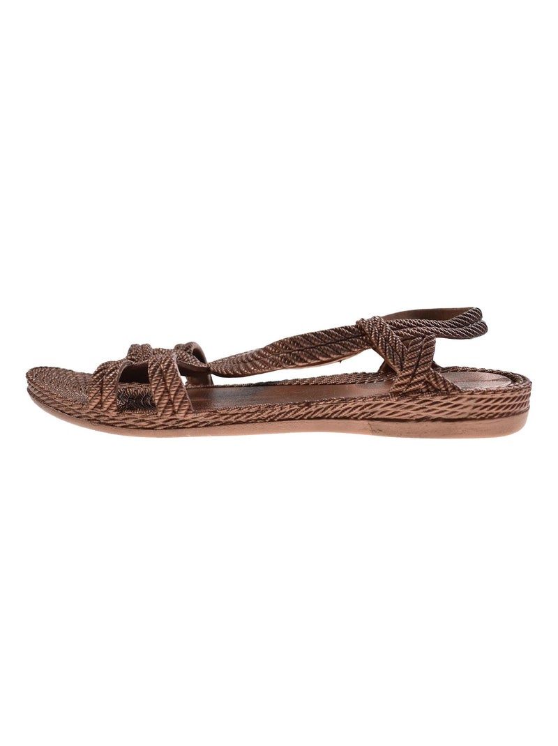 Sandalias playa mujer Brasileras suela goma Marrón - Kiabi