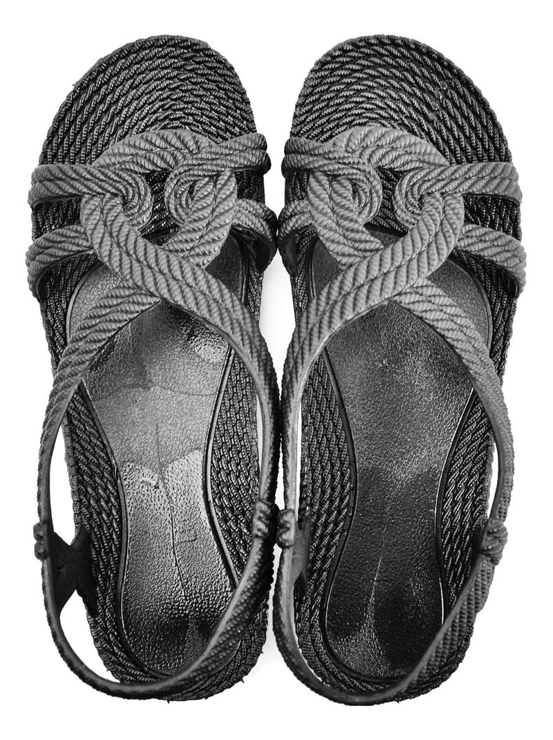 Sandalias playa mujer Brasileras suela goma Negro - Kiabi