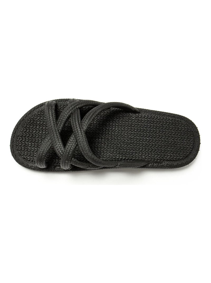 Sandalias playa mujer Brasileras suela goma Negro - Kiabi
