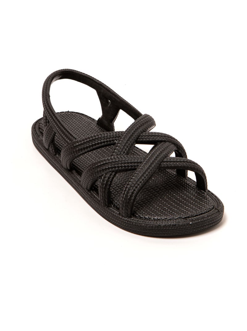 Sandalias playa mujer Brasileras suela goma Negro - Kiabi