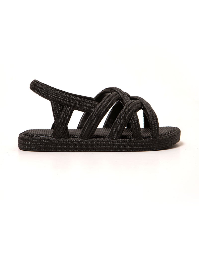 Sandalias playa mujer Brasileras suela goma Negro - Kiabi