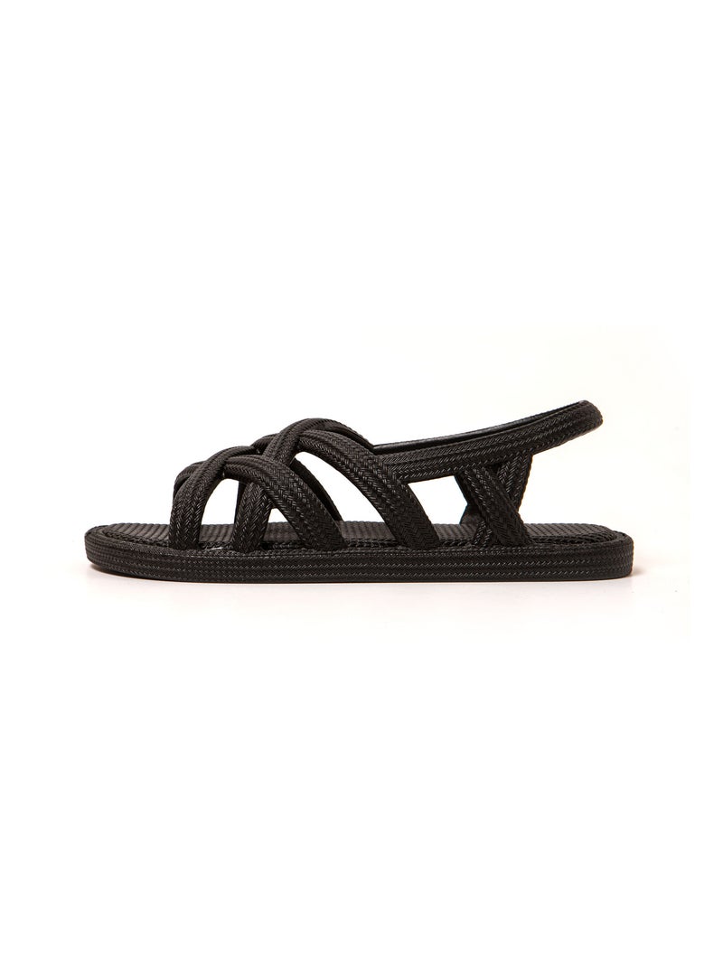 Sandalias playa mujer Brasileras suela goma Negro - Kiabi