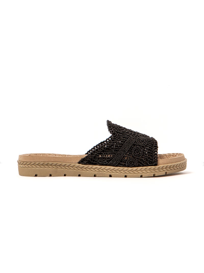 Sandalias playa mujer Brasileras suela goma Negro - Kiabi
