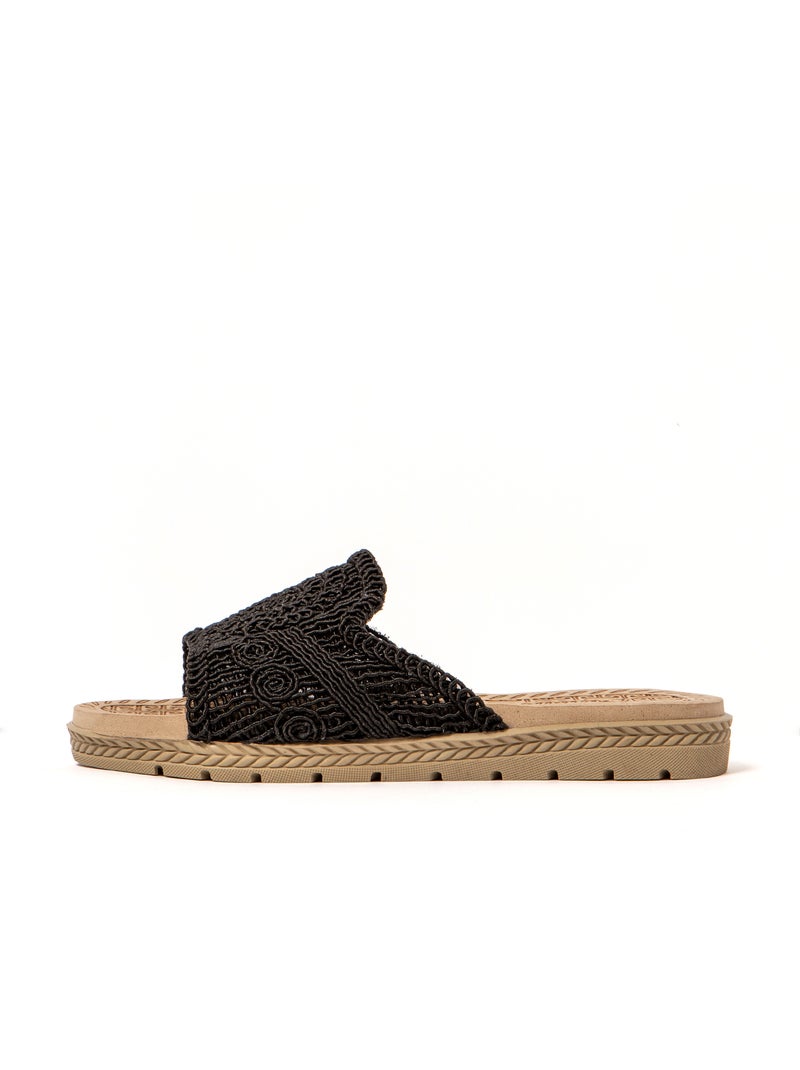 Sandalias playa mujer Brasileras suela goma Negro - Kiabi