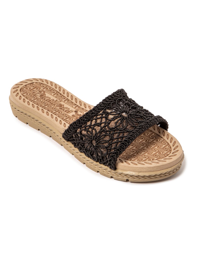 Sandalias playa mujer Brasileras suela goma Negro - Kiabi