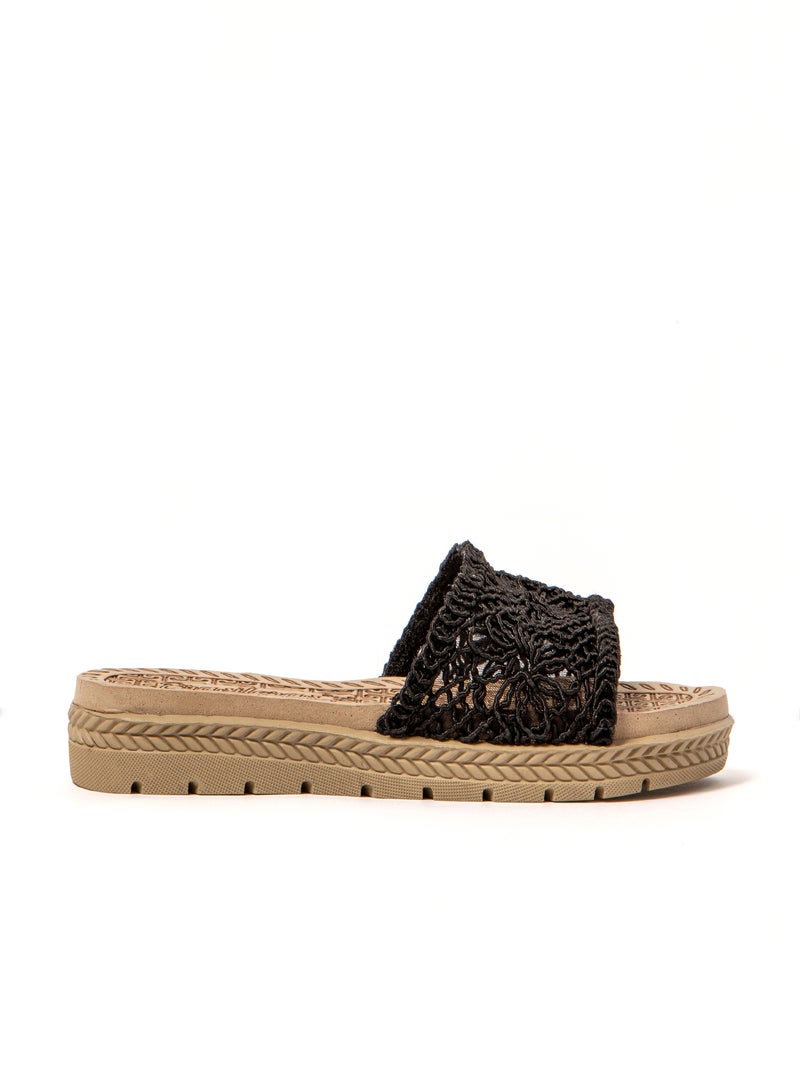 Sandalias playa mujer Brasileras suela goma Negro - Kiabi