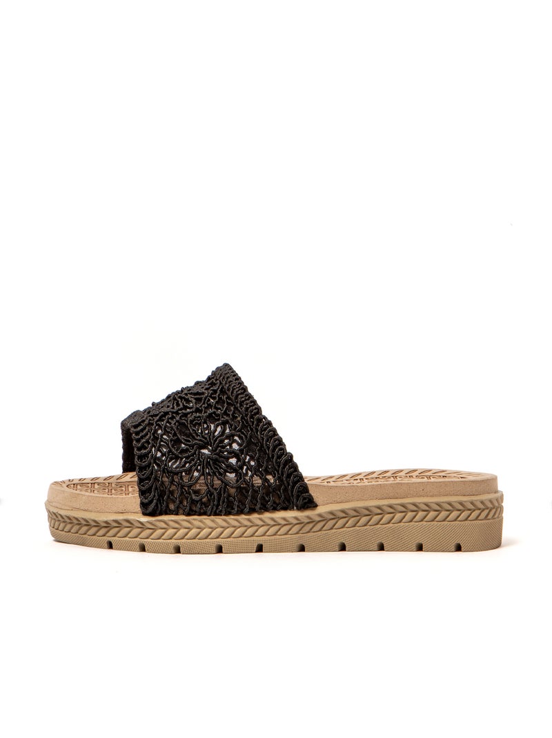 Sandalias playa mujer Brasileras suela goma Negro - Kiabi