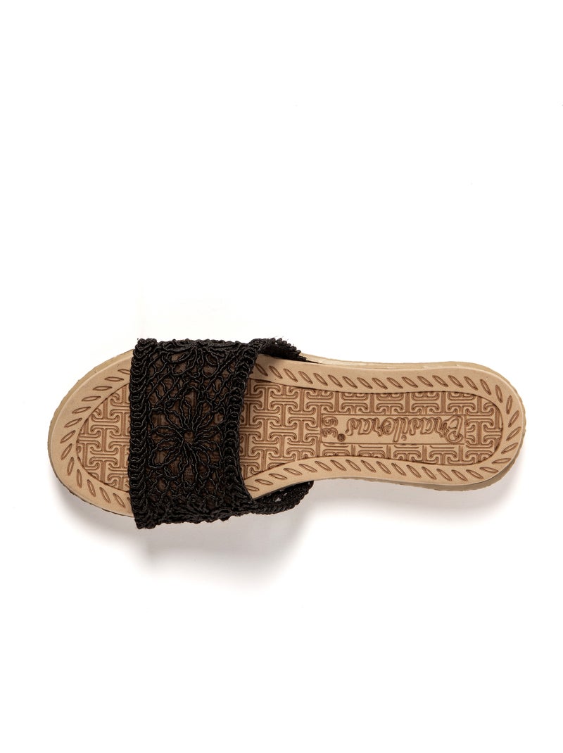Sandalias playa mujer Brasileras suela goma Negro - Kiabi