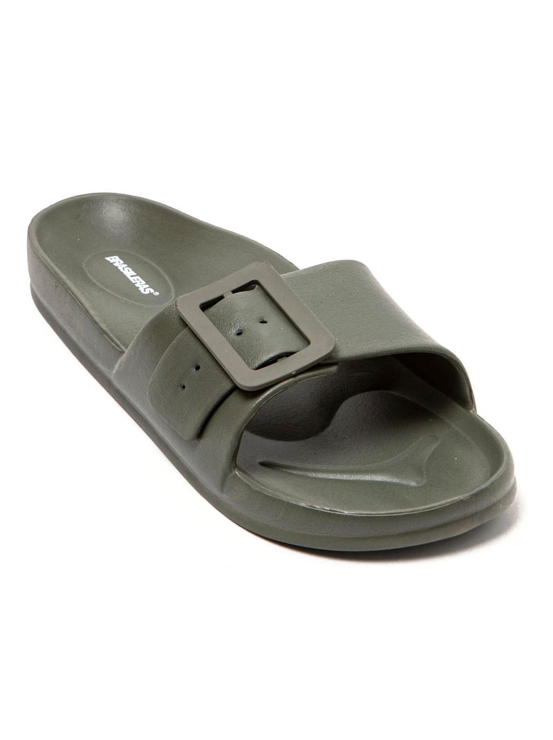 Sandalias playa mujer Brasileras suela goma Verde oscuro - Kiabi