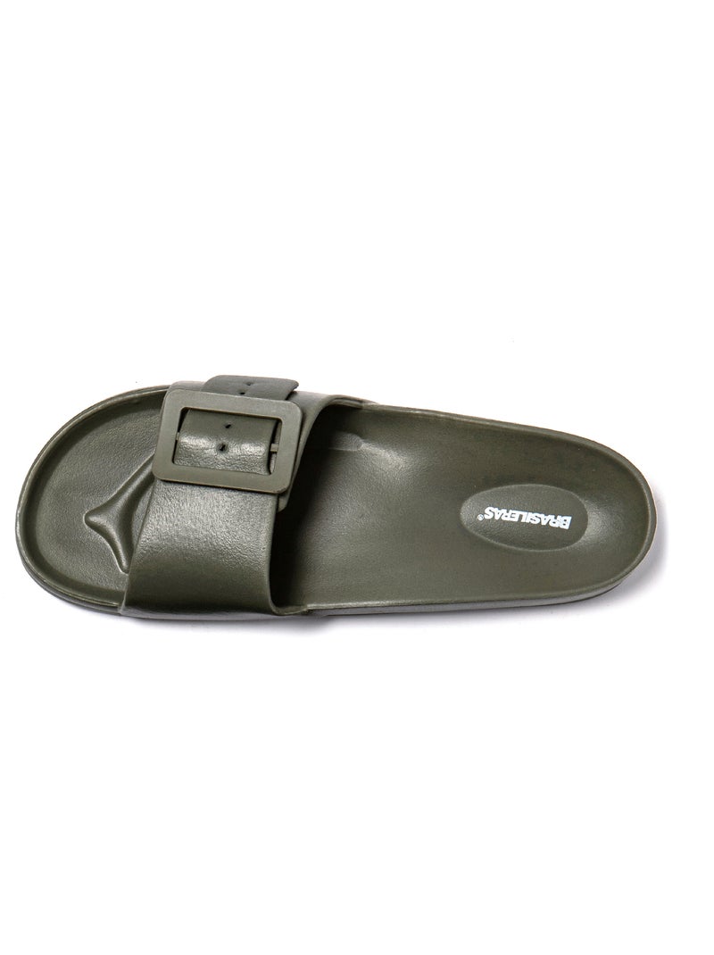 Sandalias playa mujer Brasileras suela goma Verde oscuro - Kiabi