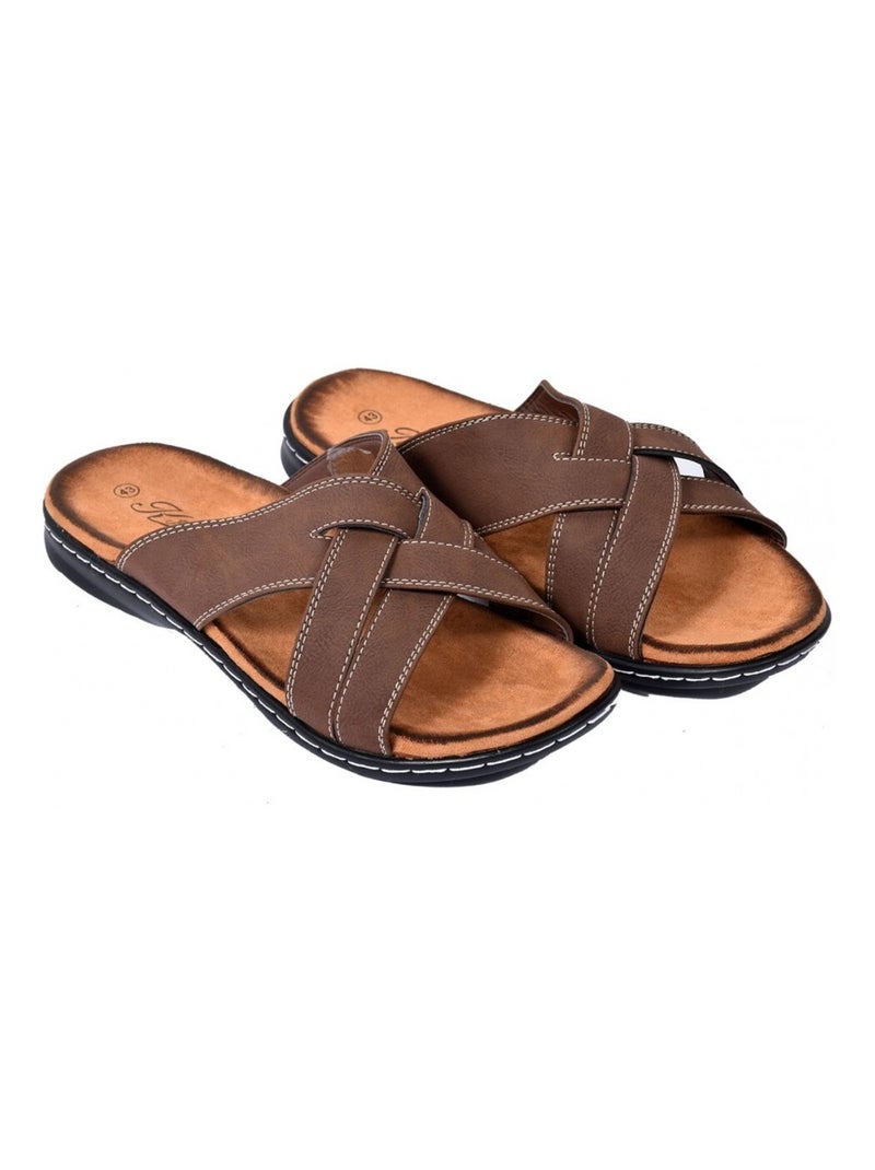 Sandalias PREMIUM abiertas Marrón - Kiabi