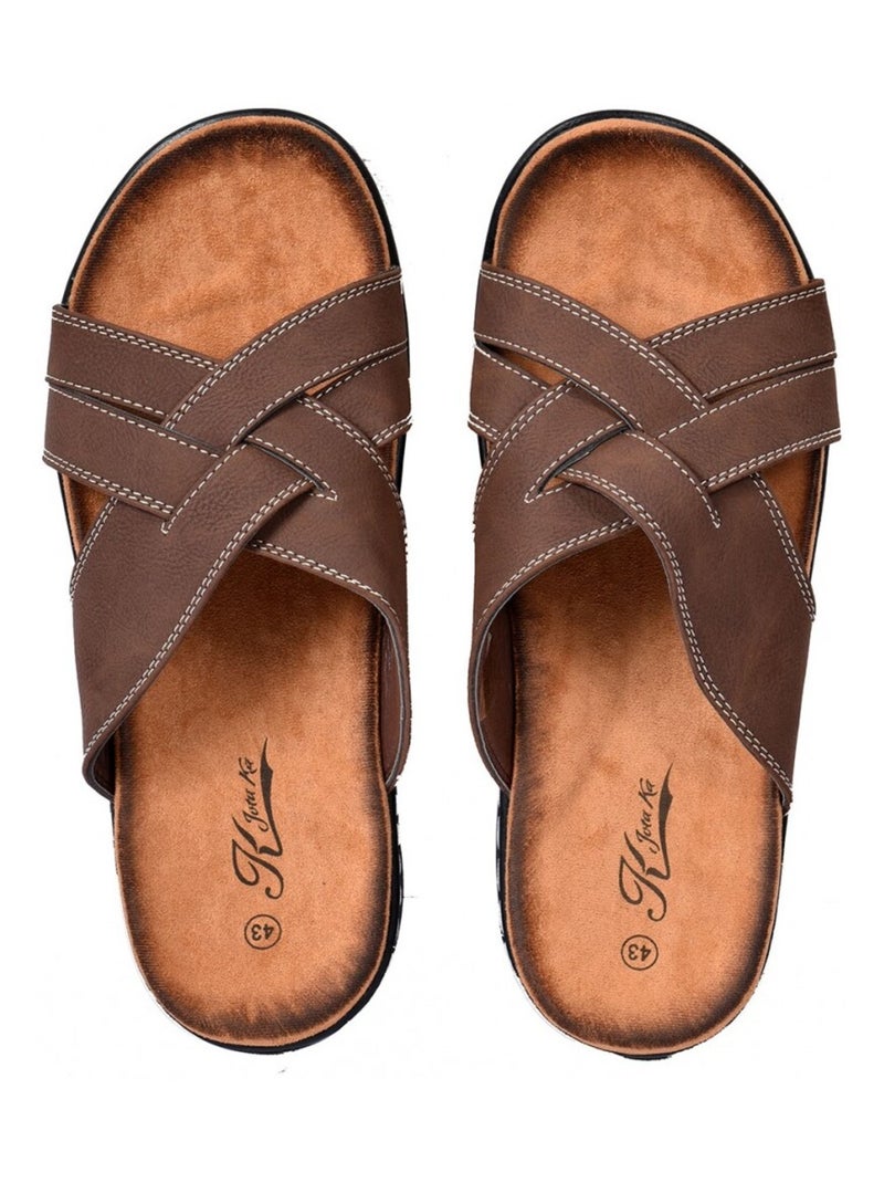 Sandalias PREMIUM abiertas Marrón - Kiabi