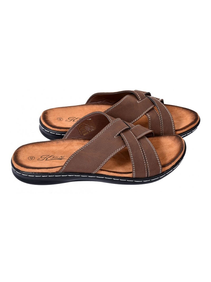 Sandalias PREMIUM abiertas Marrón - Kiabi
