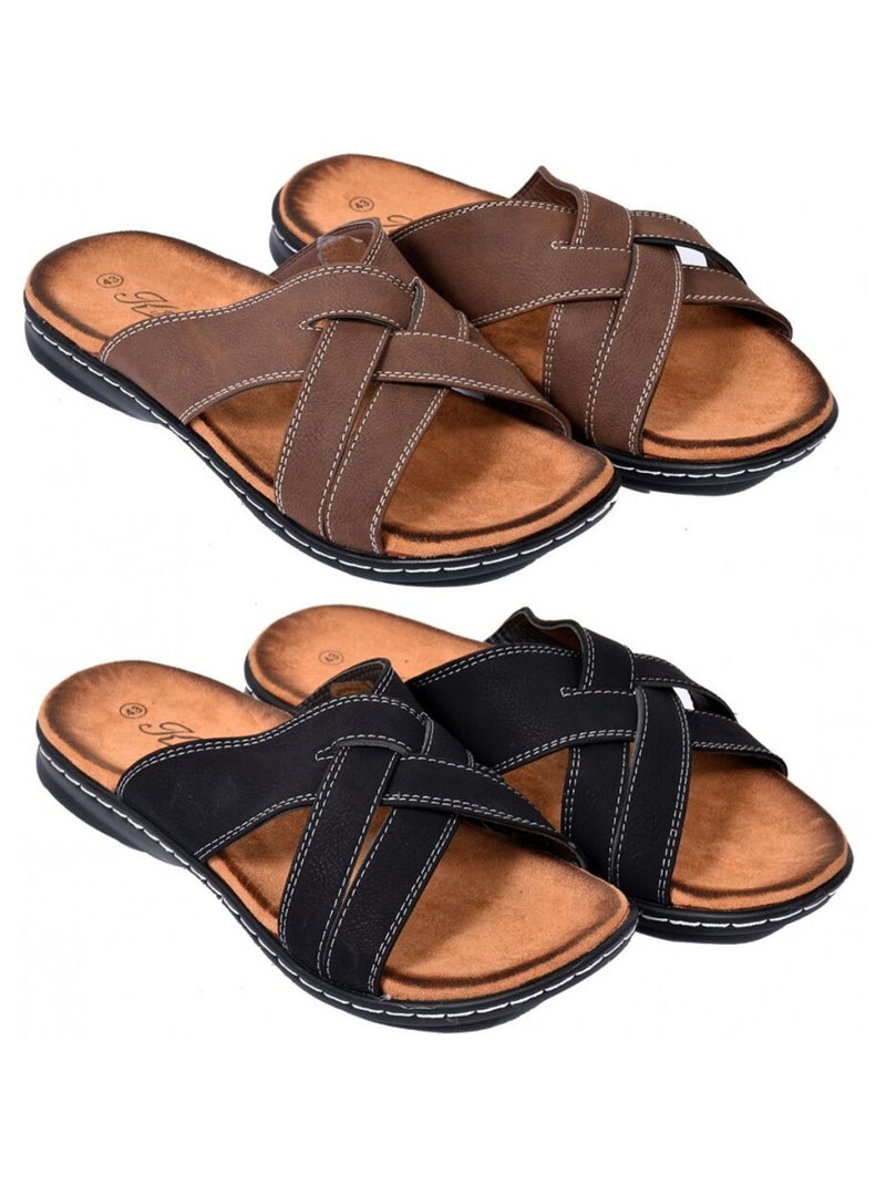 Sandalias PREMIUM abiertas Marrón - Kiabi