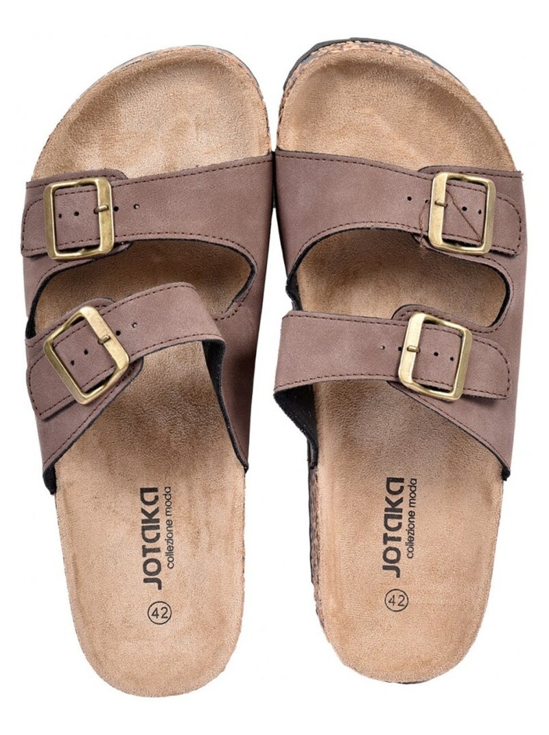 Sandalias PREMIUM Hebilla Marrón - Kiabi