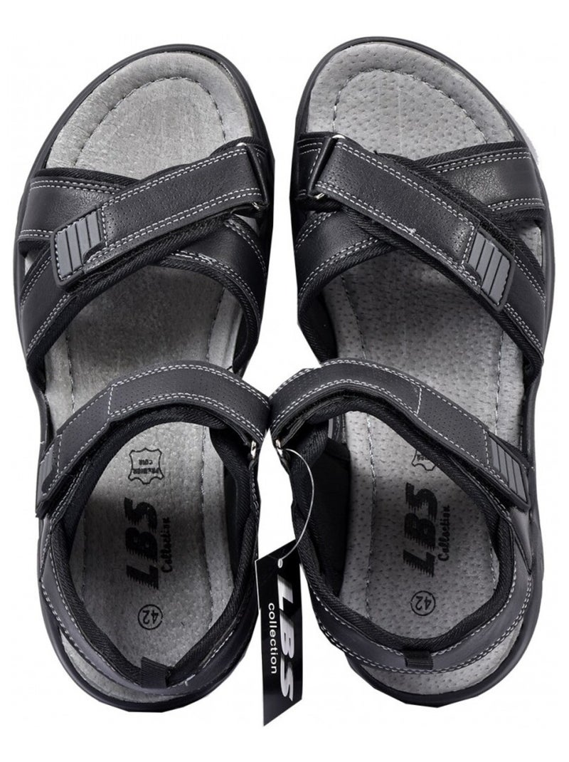 Sandalias PREMIUM LBS Scratch Negro - Kiabi