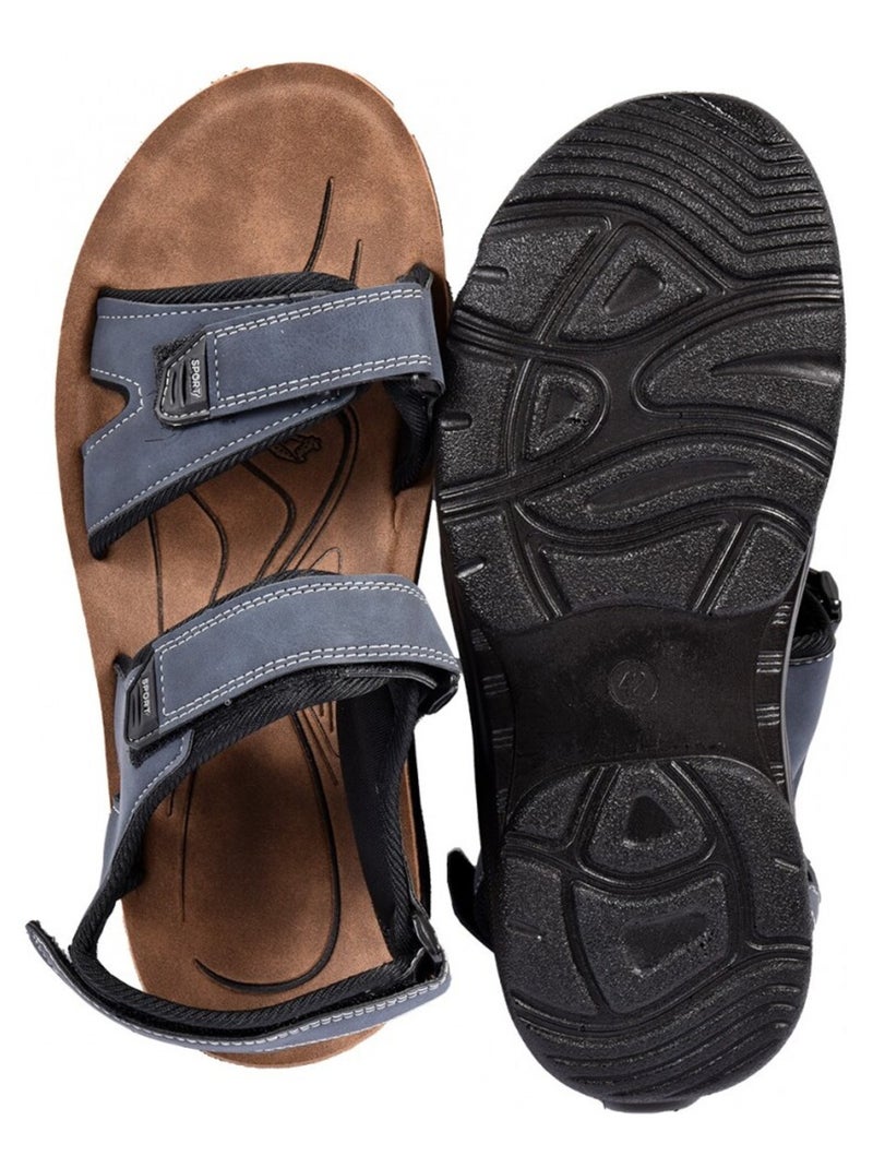 Sandalias PREMIUM Velcro Azul - Kiabi