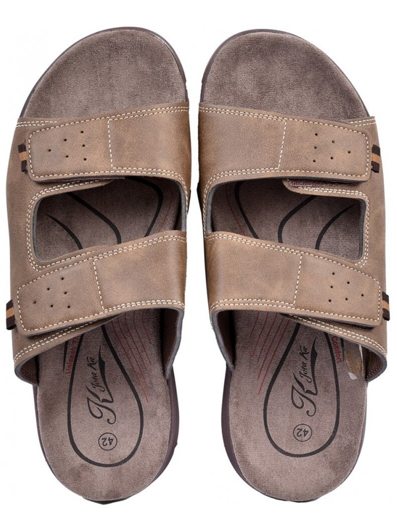Sandalias PREMIUM Velcro Caqui - Kiabi