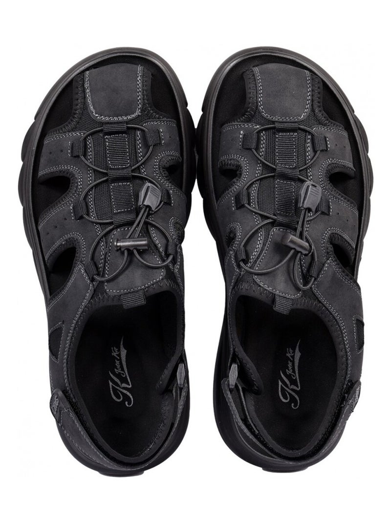 Sandalias PREMIUM Velcro Hombre Negro - Kiabi