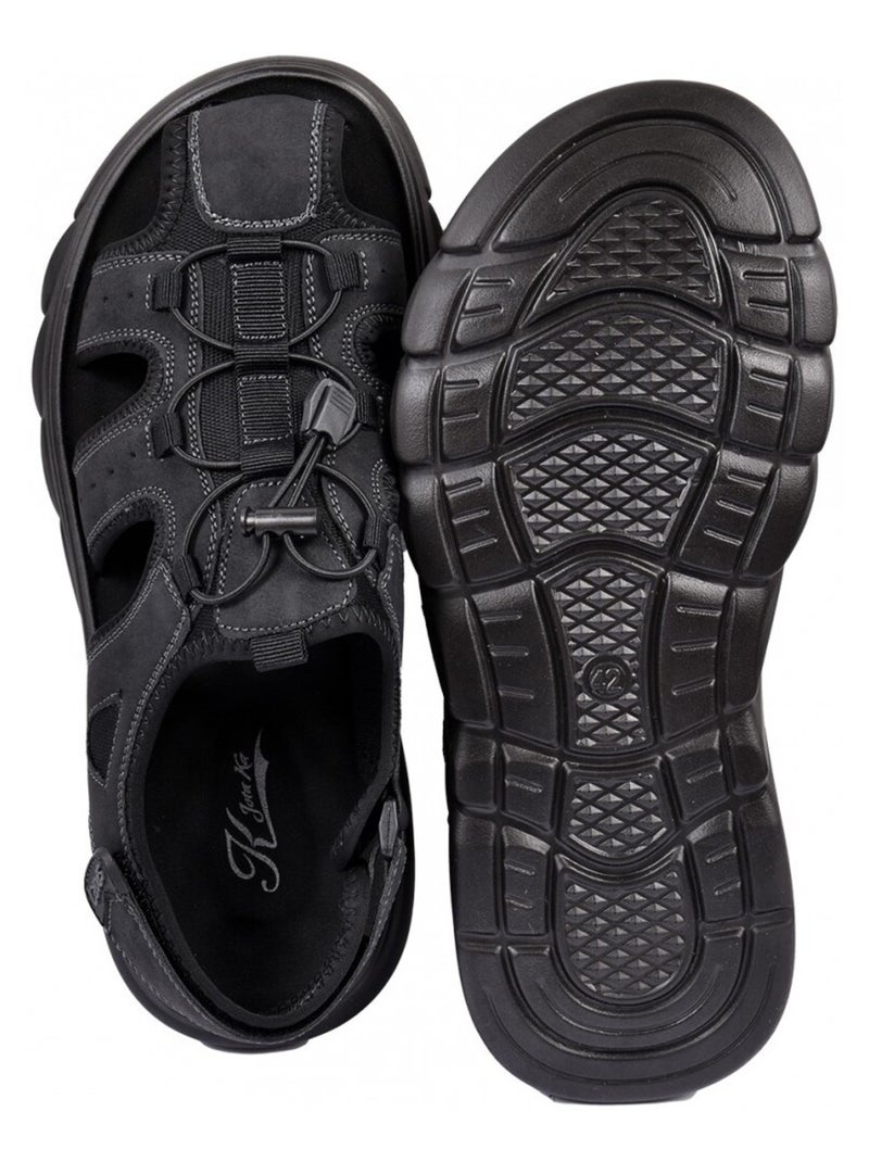 Sandalias PREMIUM Velcro Hombre Negro - Kiabi