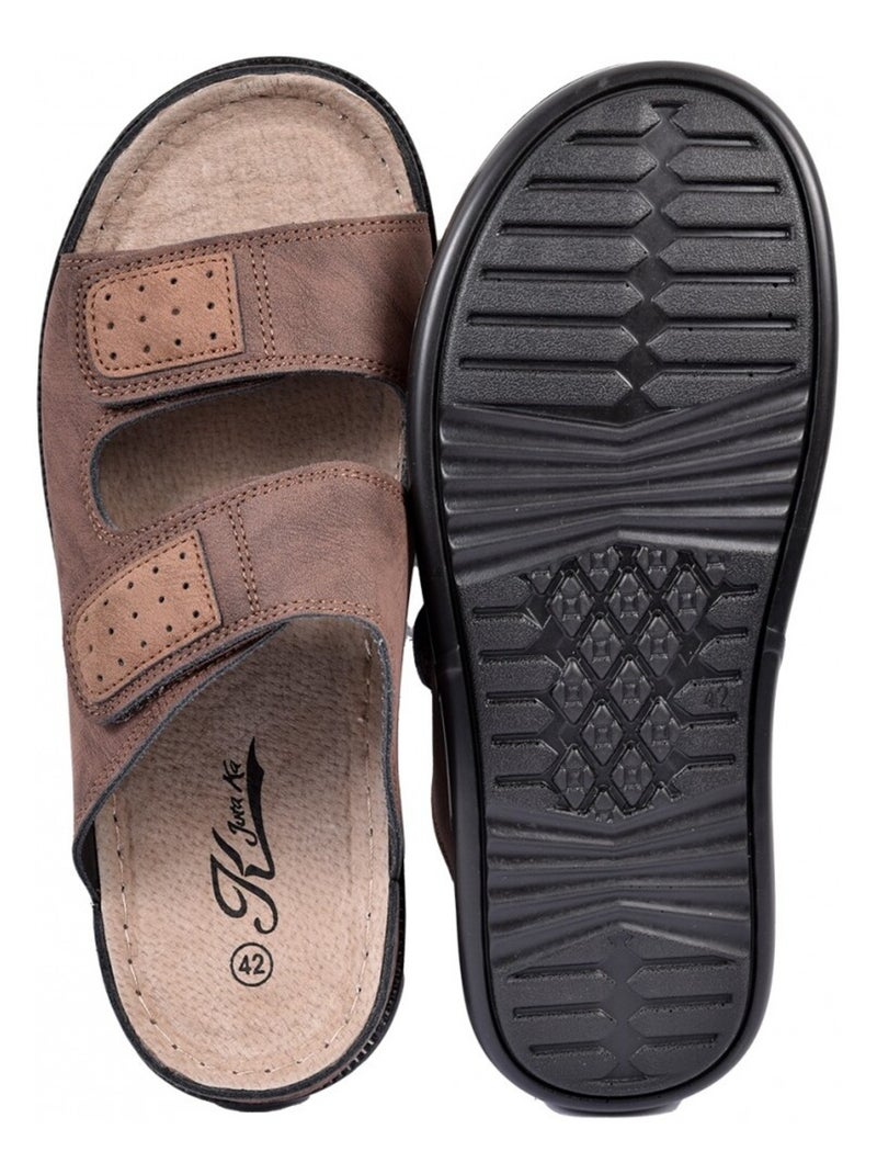 Sandalias PREMIUM Velcro Marrón - Kiabi