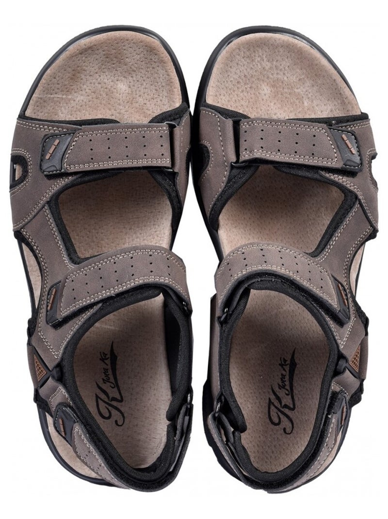 Sandalias PREMIUM Velcro Marrón - Kiabi