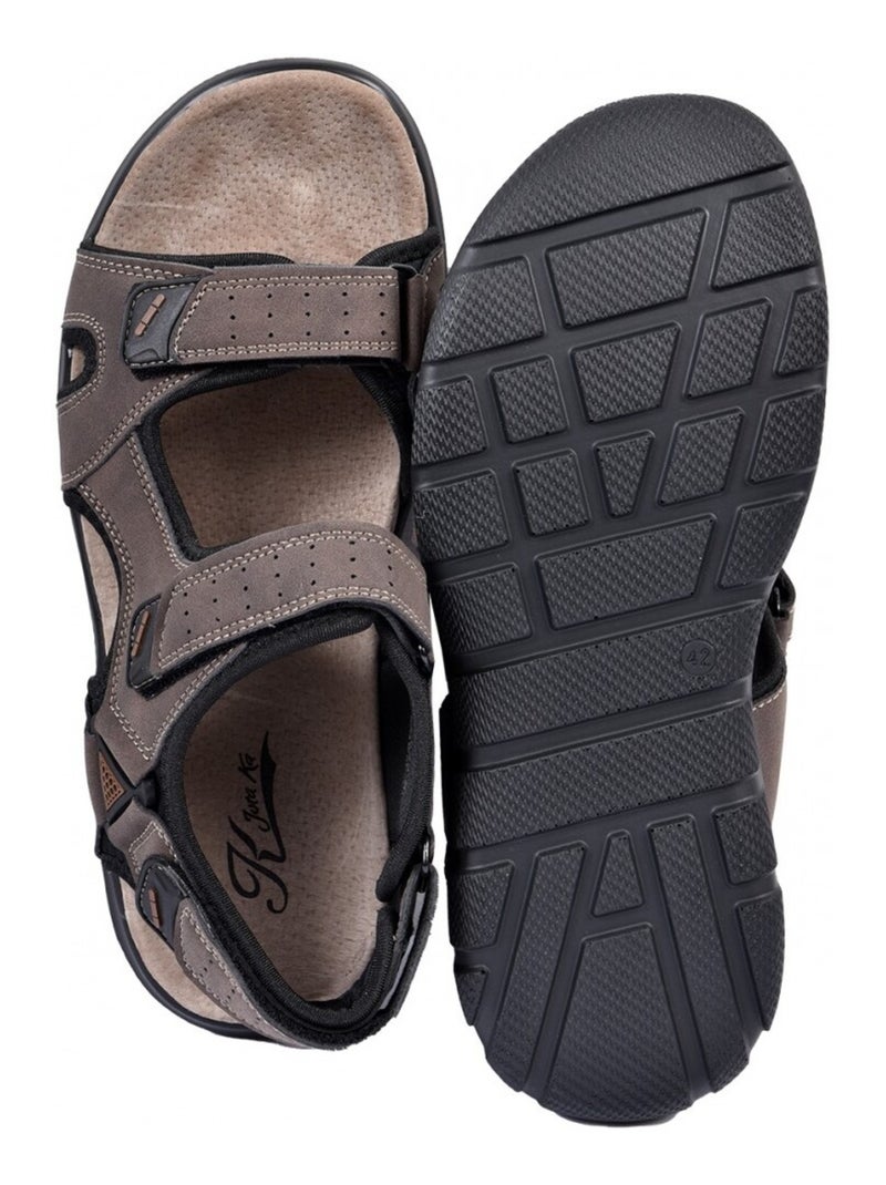 Sandalias PREMIUM Velcro Marrón - Kiabi