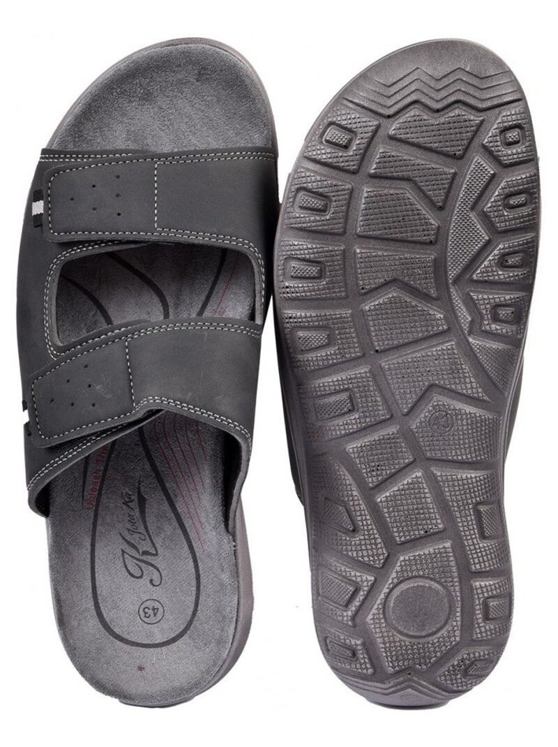 Sandalias PREMIUM Velcro Negro - Kiabi