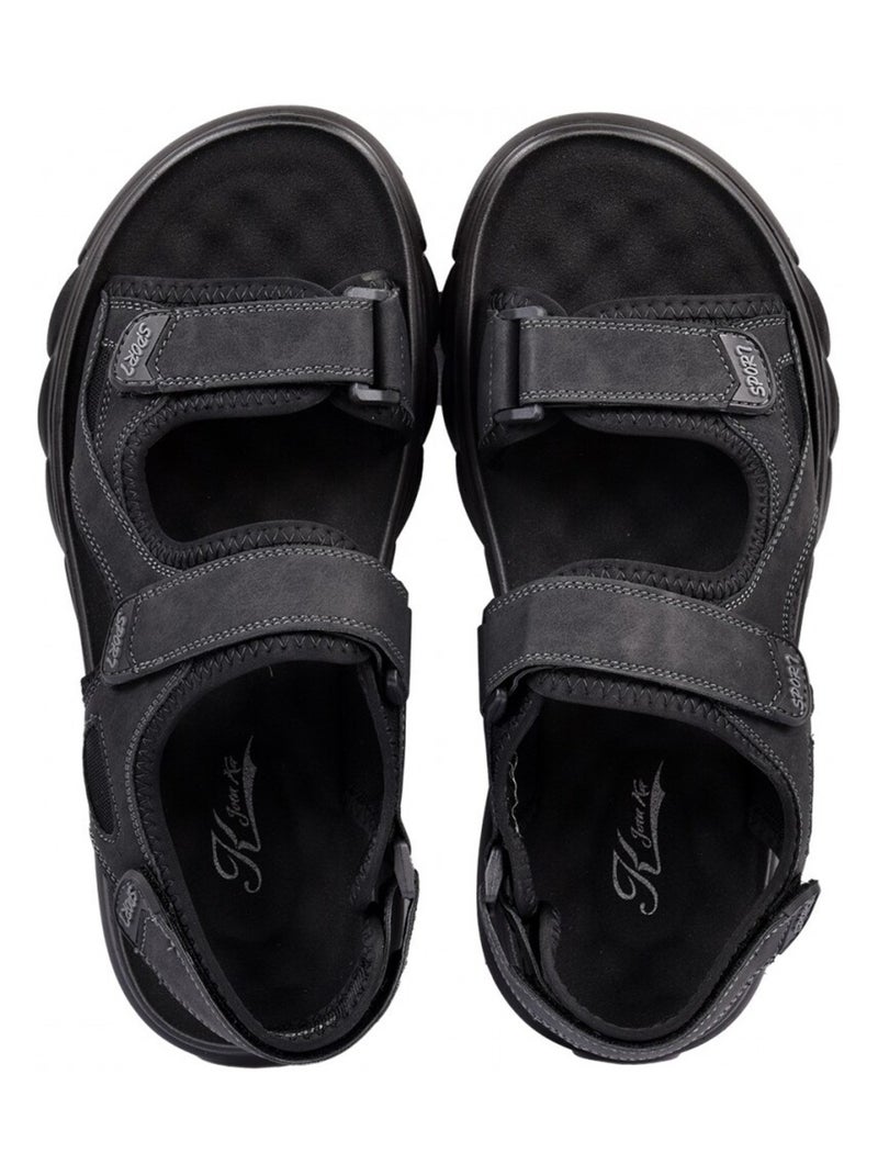 Sandalias PREMIUM Velcro Negro - Kiabi