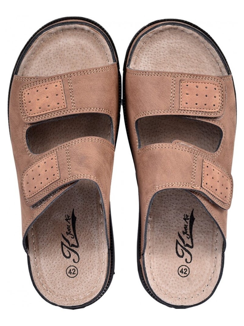 Sandalias PREMIUM Velcro Taupe - Kiabi