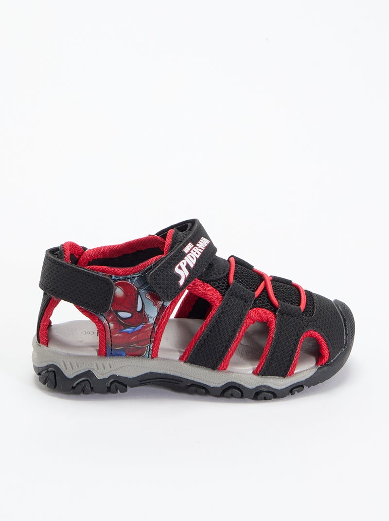 Sandalias semiabiertas 'Spiderman' Negro - Kiabi