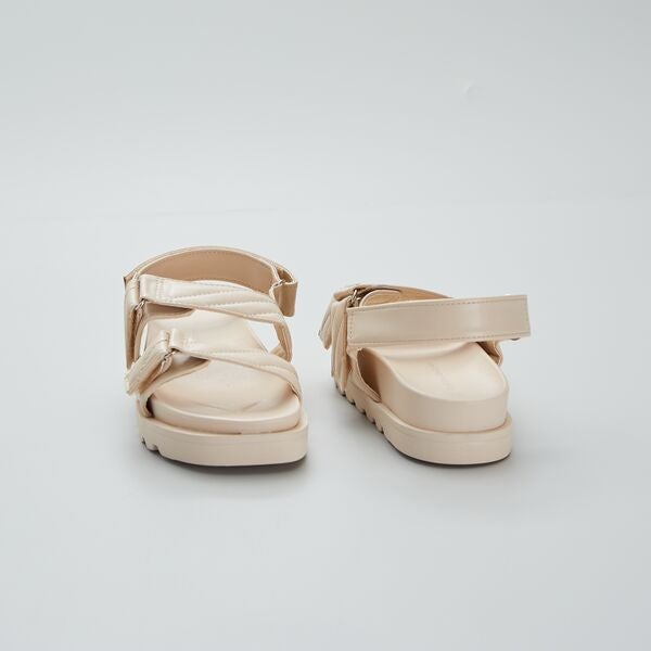 Sandalias sintéticas acolchadas Mujer talla 34 a 48 - BEIGE - Kiabi - 28,00€
