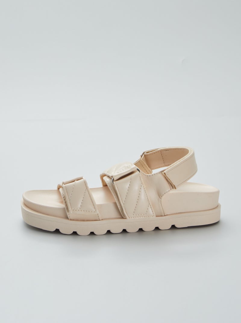 Sandalias sintéticas acolchadas BEIGE - Kiabi
