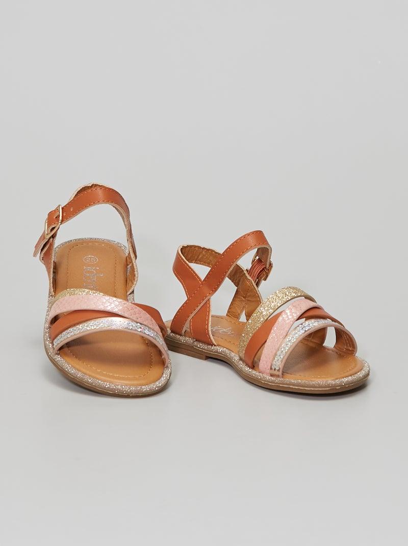 Sandalias sintéticas MARRON - Kiabi