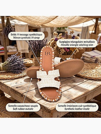Sandalias Slide Hombre Trenzado Vacaciones 2 Colores OZABI