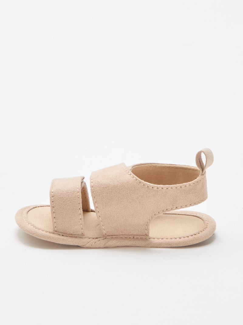 Sandalias suaves con 2 tiras Beige - Kiabi