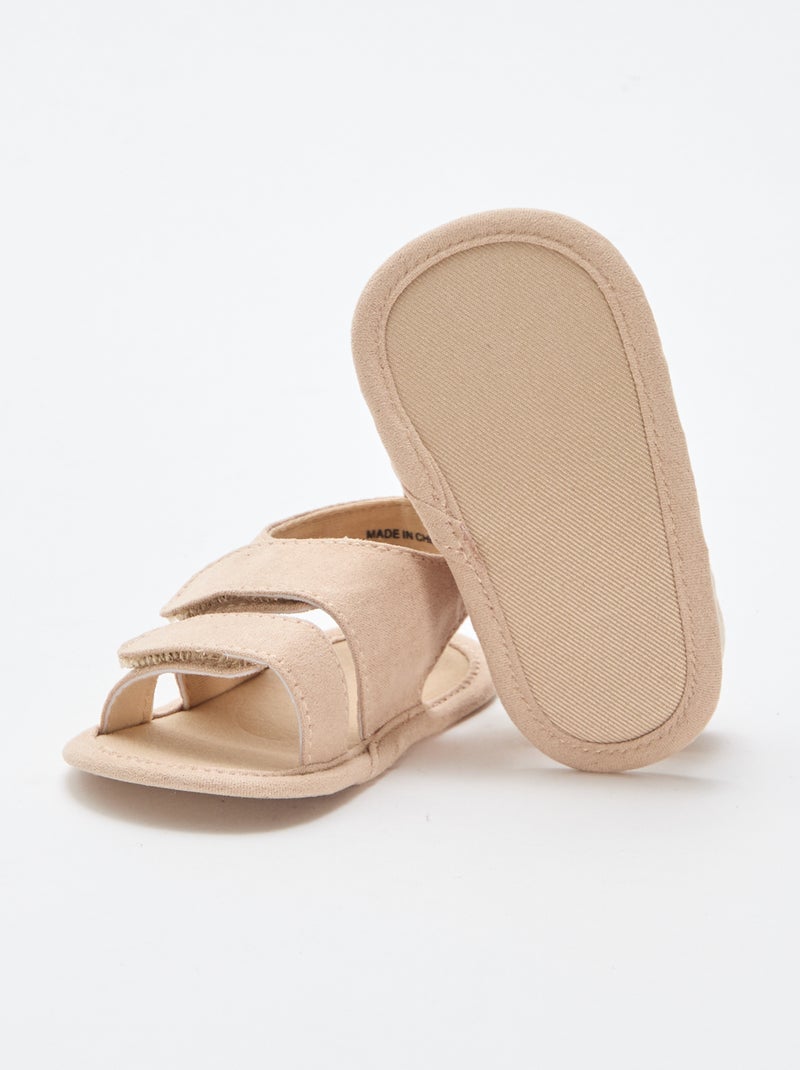 Sandalias suaves con 2 tiras Beige - Kiabi